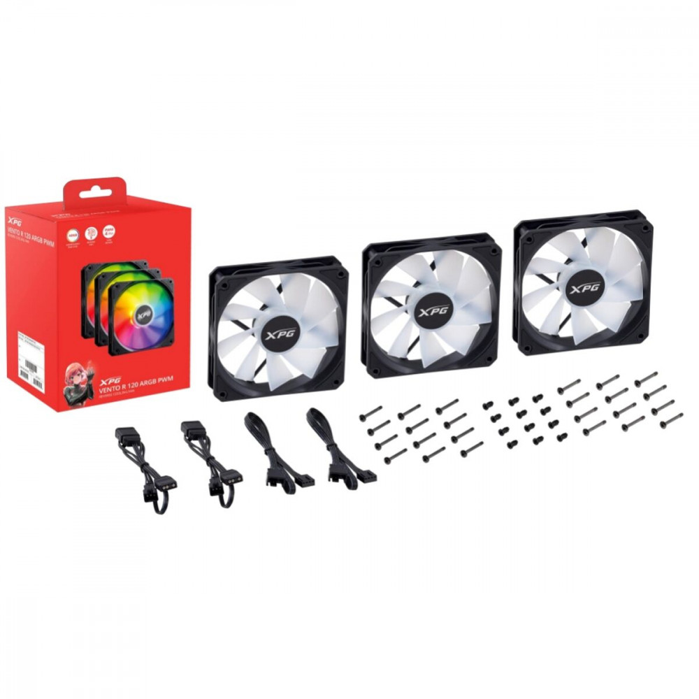 Adata XPG Vento R ARGB Case Fan 120mm με Σύνδεση 4-Pin PWM 3τμχ