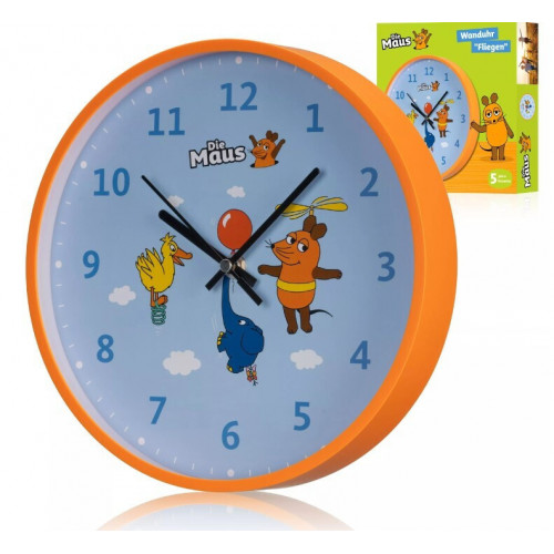 DieMaus Wall Clock for Kids Mouse, Elephant & Duck