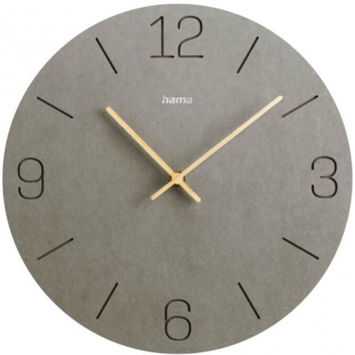 Hama Wanduhr Kreta grey   30cm eingravierte Ziffern   185881