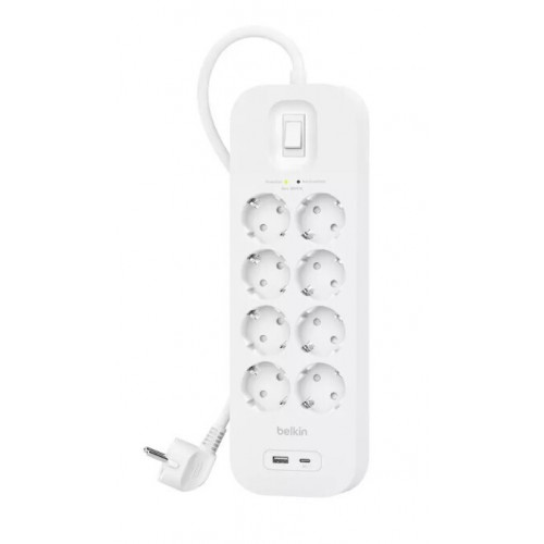 Belkin Steckdosenleiste 8-fach + USB-A+C,900J,18W,2m SRB003vf2MV2