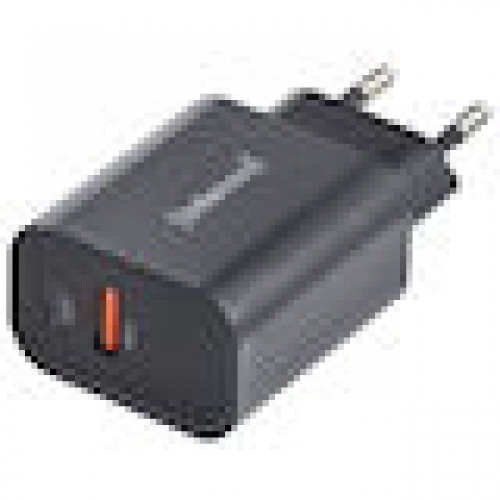 Intenso Power Adapter W30AC 1x USB-A 1x USB-C 30W   black