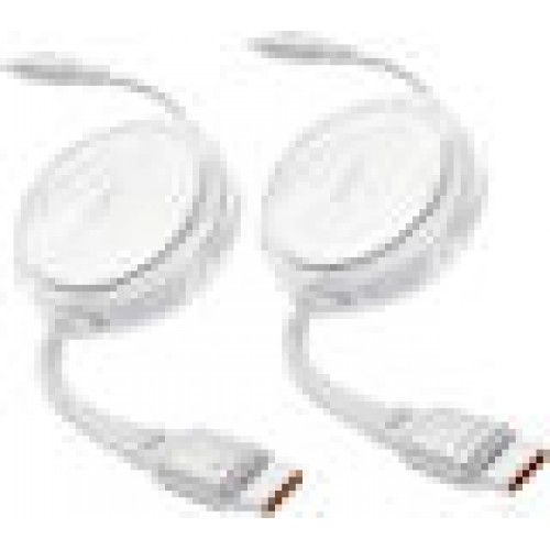 iOttie 100W Retractable USB-C Cable White 2-Pack
