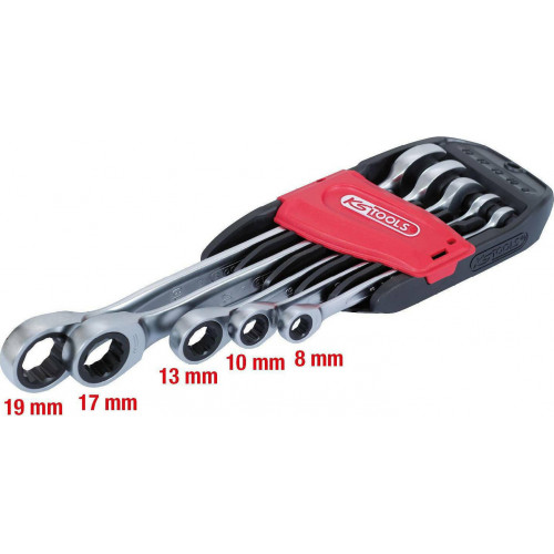 KS Tools DUO GEARplus 5 pcs Ratchet Ring Spanner-Set