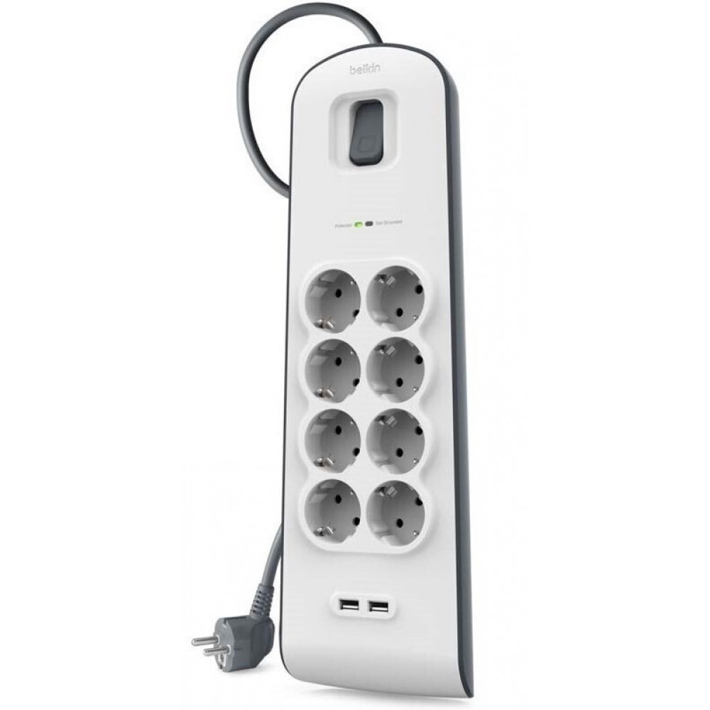 Belkin Steckdosenleiste 8-fach 2 Meter Netzkabel BSV804vf2M-V2