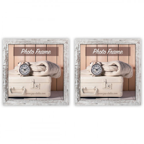 2x1 ZEP Nelson6 white/braun 15x15 Holz Bilderrahmen     V21156