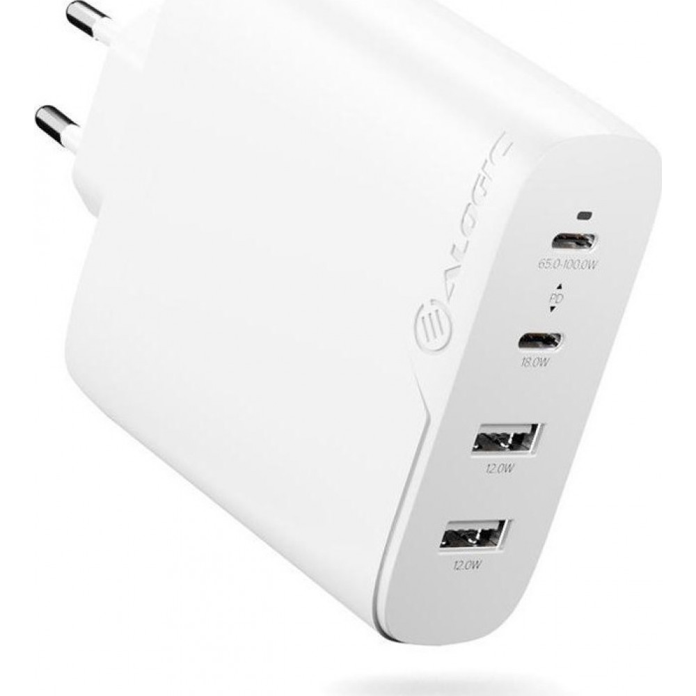 Alogic Rapid Power 100W 4-Port Fast GaN Charger +Cable 2m White