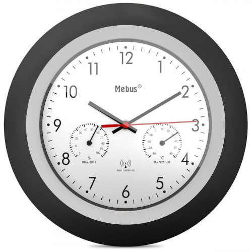 Mebus 19449 Radio controlled Wall Clock w. Thermo/Hygrometer