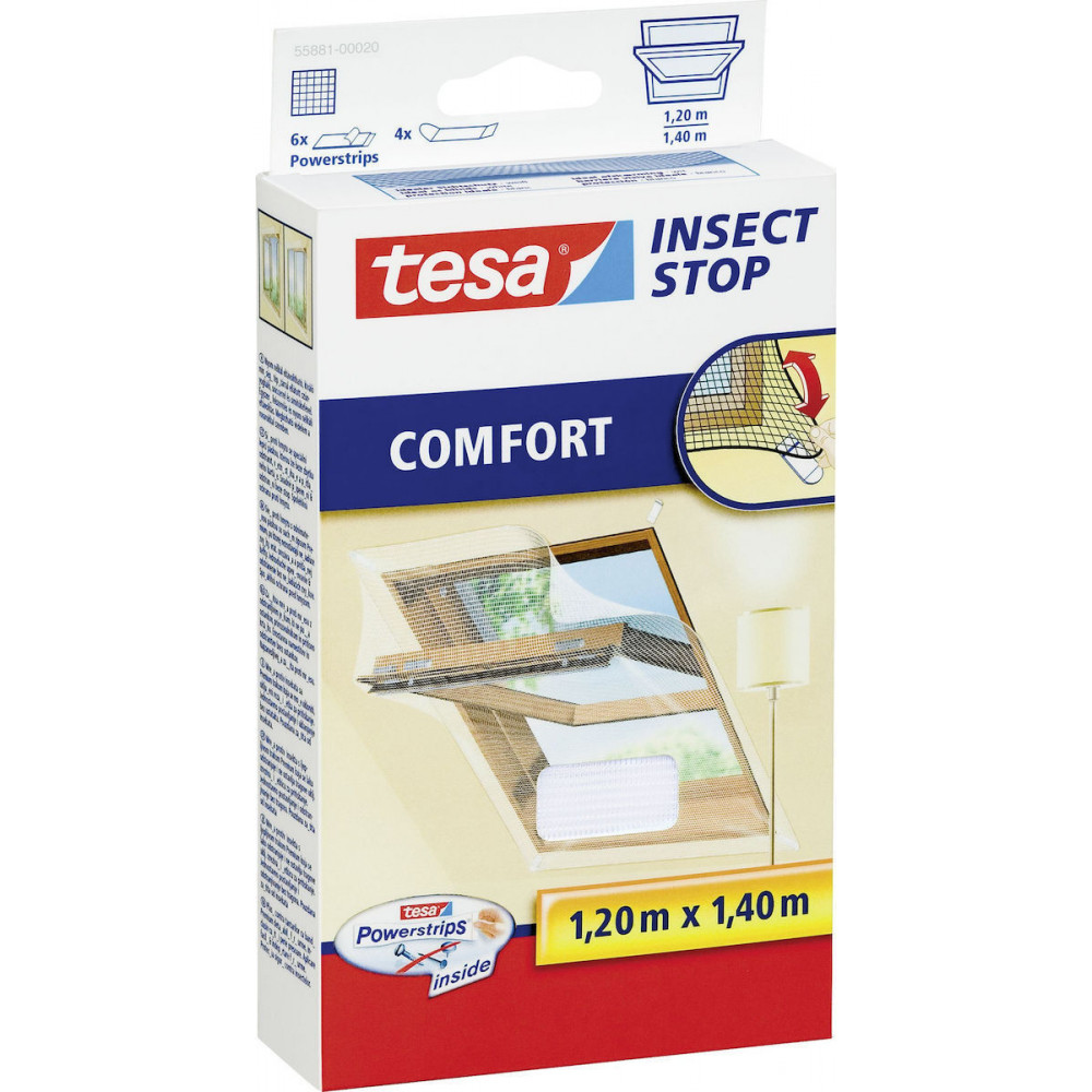 Tesa Fliegengitter Dachfenster 1,2 X 1,4m white 55881
