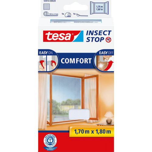 Tesa Fliegengitter Fenster klett 1,7X1,8m white 55914