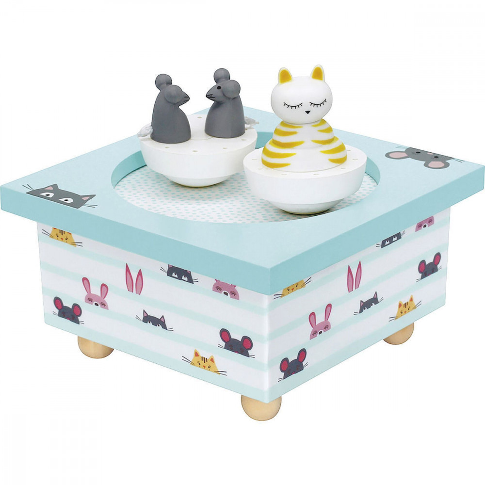 Trousselier Music Box Dancing Cat & Mouse