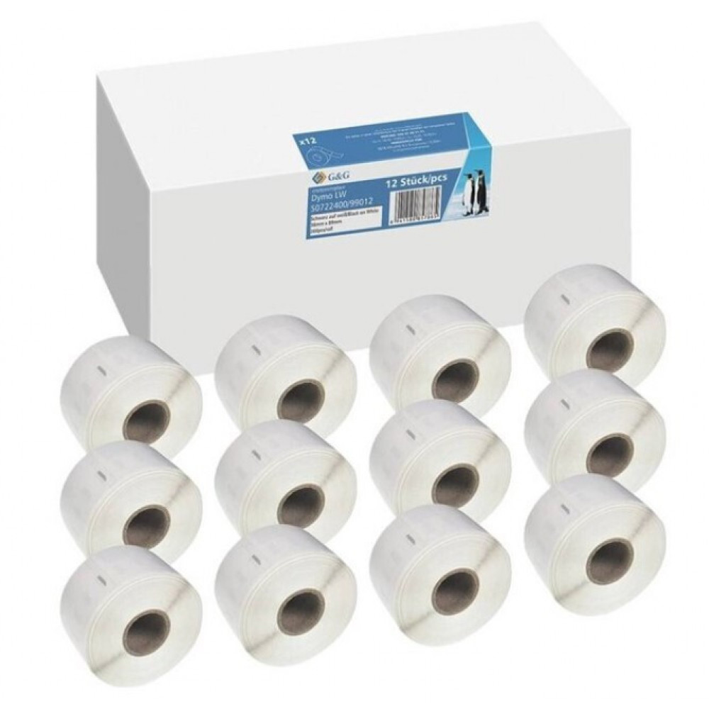 12x G&G Etiketten 36mm x 89mm sw Komp. m. Dymo 99012/ s0722400
