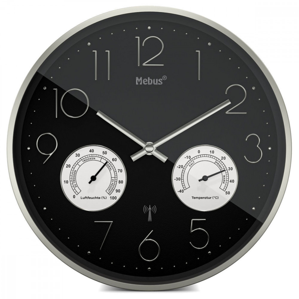 Mebus 12988 radio wall clock with Thermo-Hygrometer