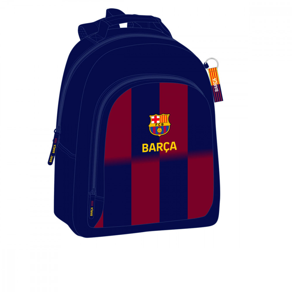 F.C. Barcelona Σχολική Τσάντα Πλάτης Δημοτικού Μπλε Μπορντό 32 x 42 x 15 cm 