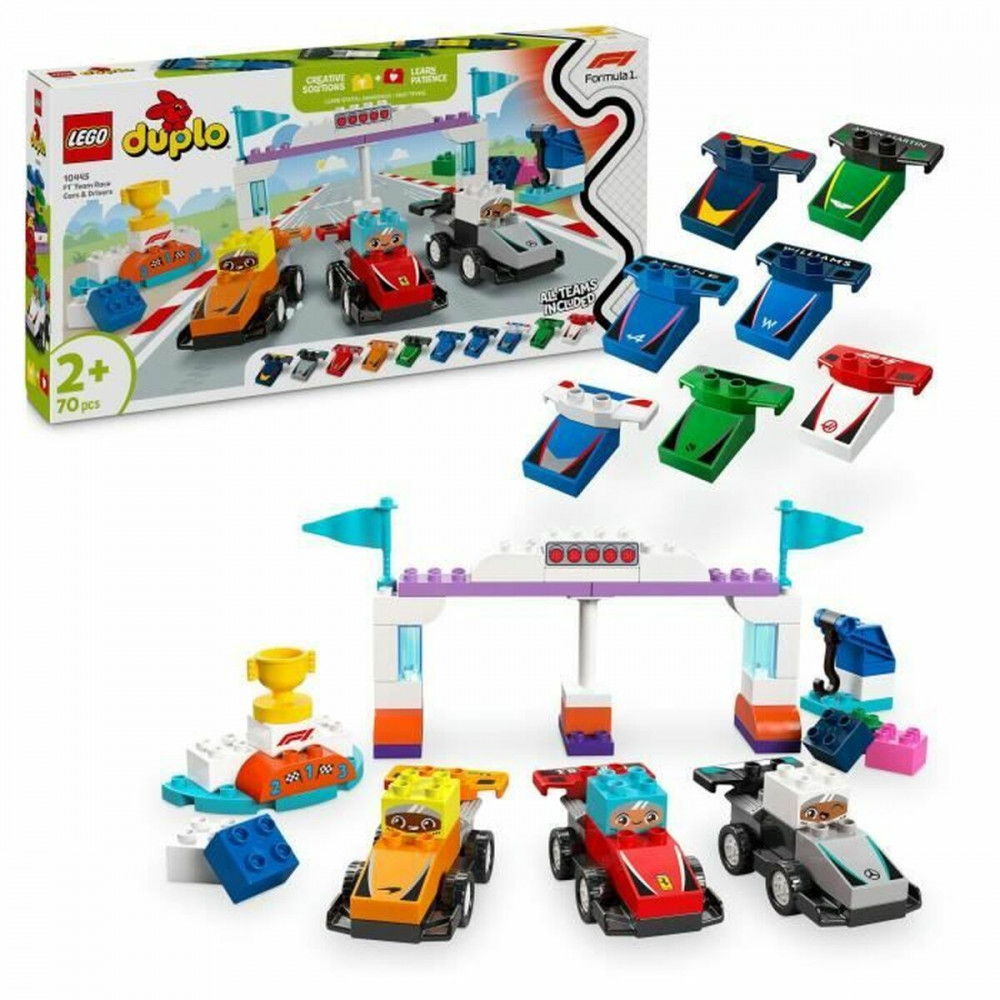 Lego Duplo Town F1 Team Race Cars & Drivers για 2+ Ετών 70τμχ 10445