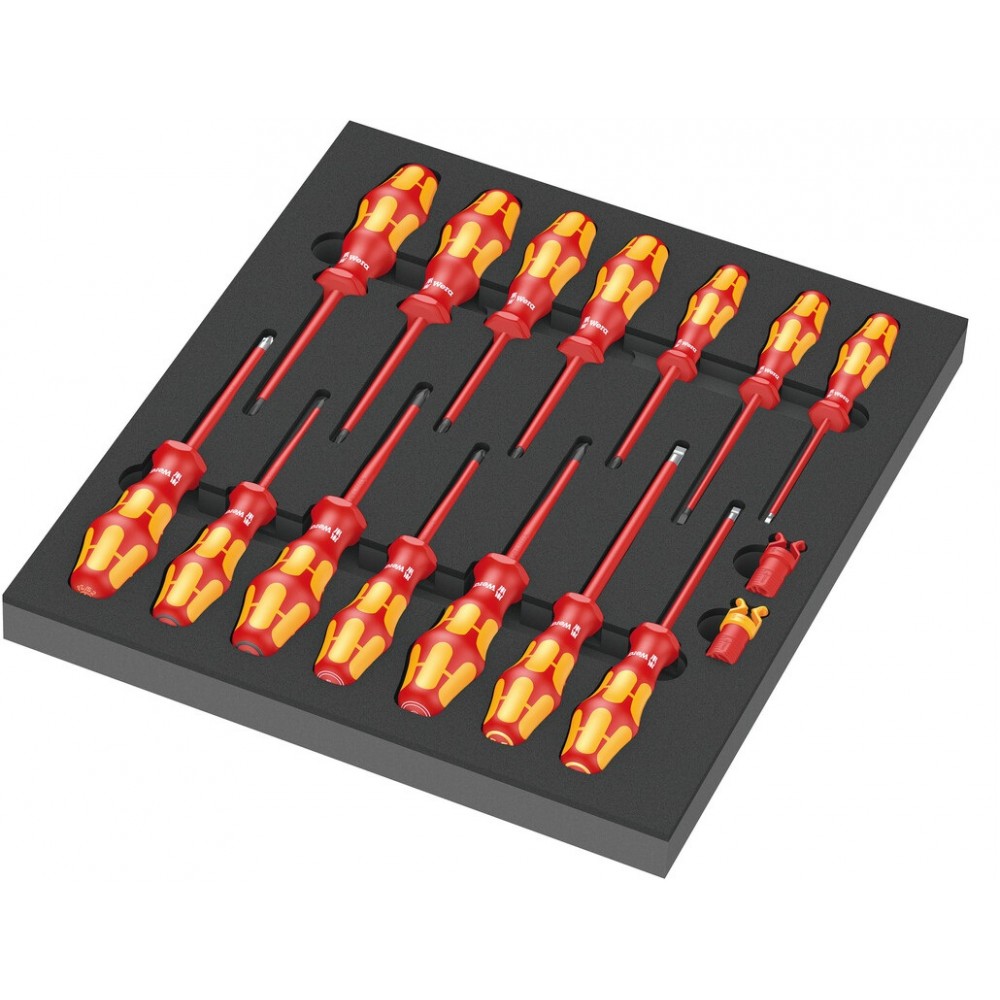 9711 Schaumstoffeinlage VDE Schraubendreher-Set 1, 16?part (Black/grey, in Schaumstoffeinlage f�r Werkstattwagen)