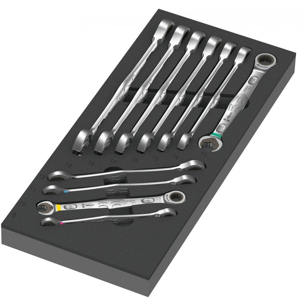 9730 Schaumstoffeinlage 6000 Joker Set 1, 11?part (Black/grey, Maul-Ringratschenschl�ssel-Satz, in Schaumstoffeinlage f�r Werkstattwagen)