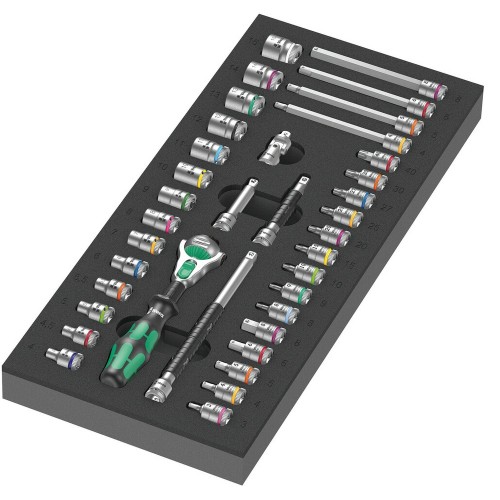 9720 Schaumstoffeinlage 8000 A Zyklop Knarre 1/4 Set 1, 37?part (Black/grey, Knarren- und Stecknuss-Satz, in Schaumstoffeinlage f�r Werkstattwagen)
