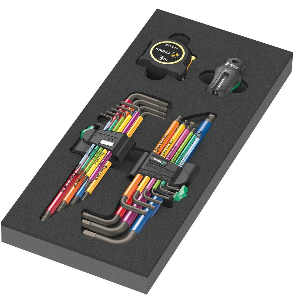 9740 Schaumstoffeinlage Winkelschl�ssel-Set 1, 20?part (Black/grey, in Schaumstoffeinlage f�r Werkstattwagen)