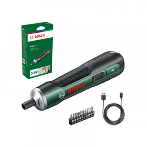 Akkuschrauber PushDrive 3,6Volt (gr�n, mit 10-pieceem screwdriverbit-Set)