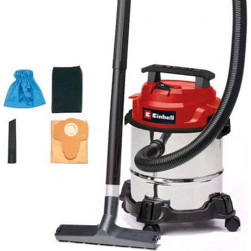 Einhell TC-VC 1812/1 S Σκούπα Υγρών / Στερεών 1250W με Ανοξείδωτο Κάδο 12lt