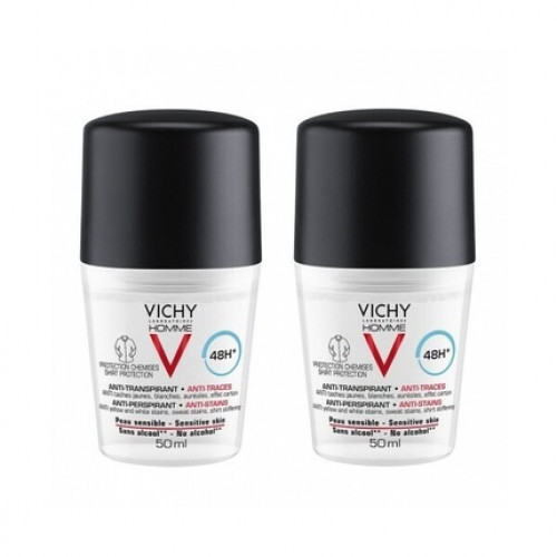Vichy Homme 48h Antiperspirant Balls For Men 2 X 50 Ml
