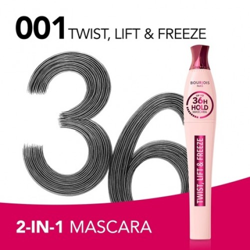 Bourjois Twist Lift & Freeze Mascara Black 36 Hour Hold Extreme Lift