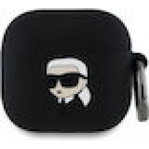 Karl Lagerfeld KLA4RUNIKK AirPods 4 cover black Silicone Karl Head 3D