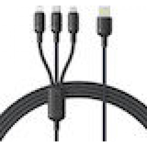 Baseus Rapid Series 3-in-1 USB-A 100W 1.5m, Schwarz