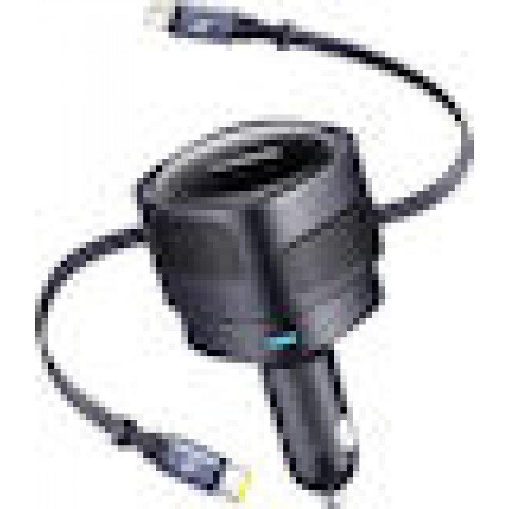 Baseus Enjoyment Max car charger with USB-C+Lightning cables 60W Black