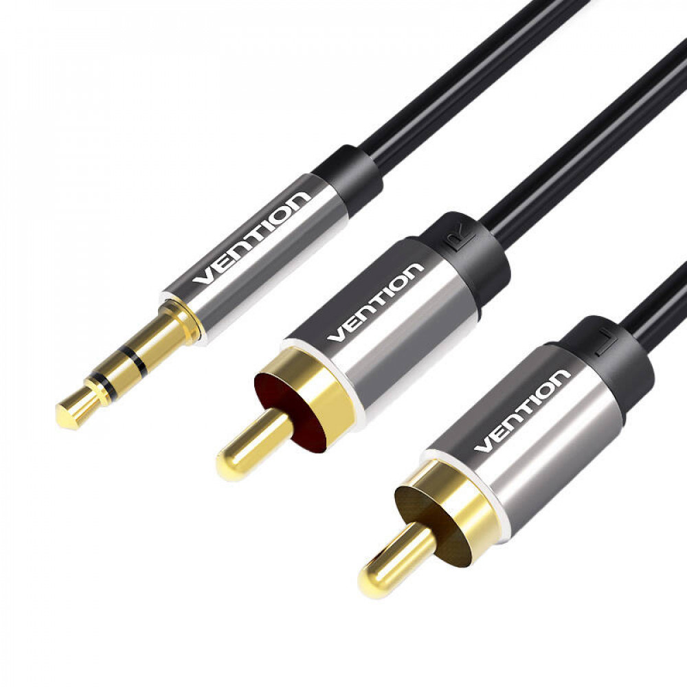 3.5mm Male to 2x RCA Male Audio Cable 1.5m Vention BCFBG Black