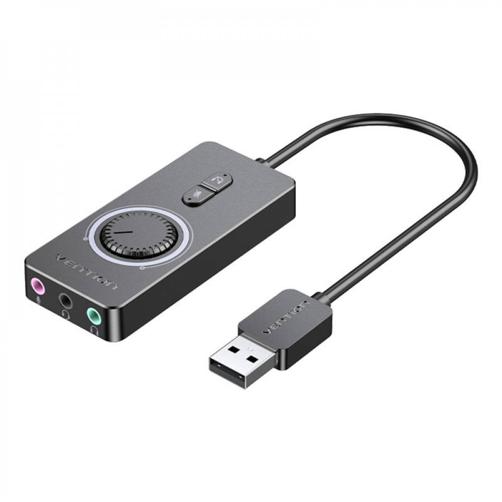 External USB 2.0 audio card Vention CDRBF 1m (black)