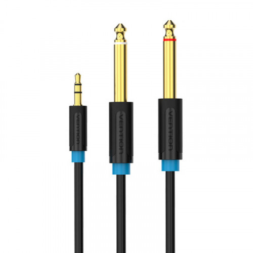 Vention BACBJ Male TRS 3.5mm to 2x Male 6.35mm Audio Cable 5m Black
