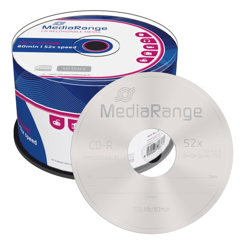MediaRange CD-R 80 700MB 52x Cake Box x 50 (MR207)