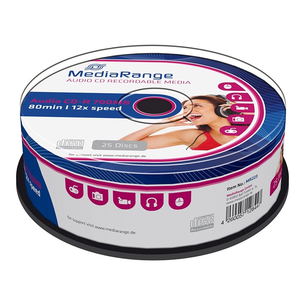 MediaRange Audio CD-R 80 700MB 12x Cake Box x 25 (MR223)