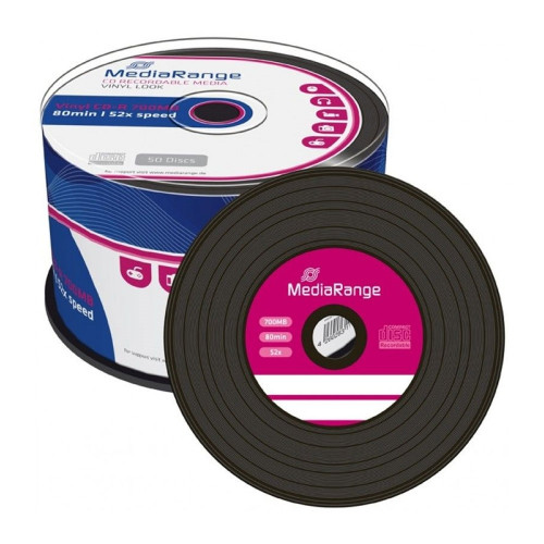 MediaRange Vinyl CD-R 80 700MB 52x Black dye Cake x 50 (MR225)