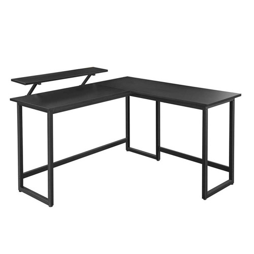Γωνιακό Μεταλλικό Γραφείο 140 x 130 x 76 / 91.5 cm Χρώματος Μαύρο (LWD56BK) (VASLWD56BK)