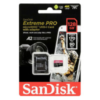 Sandisk Extreme Pro microSDXC 128GB Class 10 U3 V30 A2 UHS-I με αντάπτορα SDSQXCD-128G-GN6MA