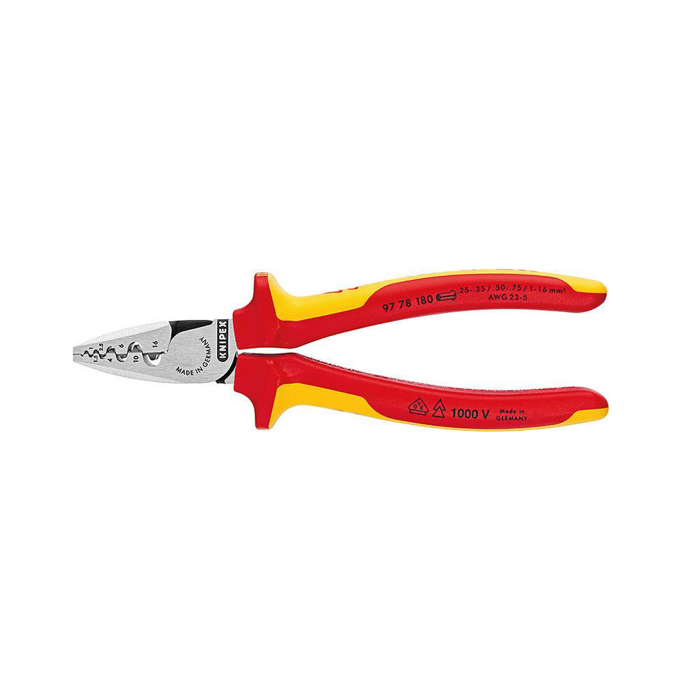 Knipex Πρέσα Ακροδεκτών με Μόνωση (Μήκος 180mm) (KNI9778180)