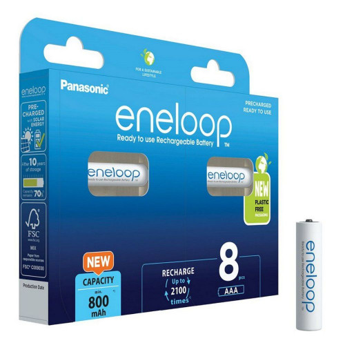 Panasonic Eneloop Επαναφορτιζόμενες Μπαταρίες AAA Ni-MH 800mAh 8τμχ