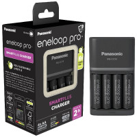 Panasonic Eneloop Pro Smart Plus BQ-CC55 Φορτιστής 4 Μπαταριών Ni-MH Μεγέθους AA/AAA Σετ με 4x AA 2500mAh