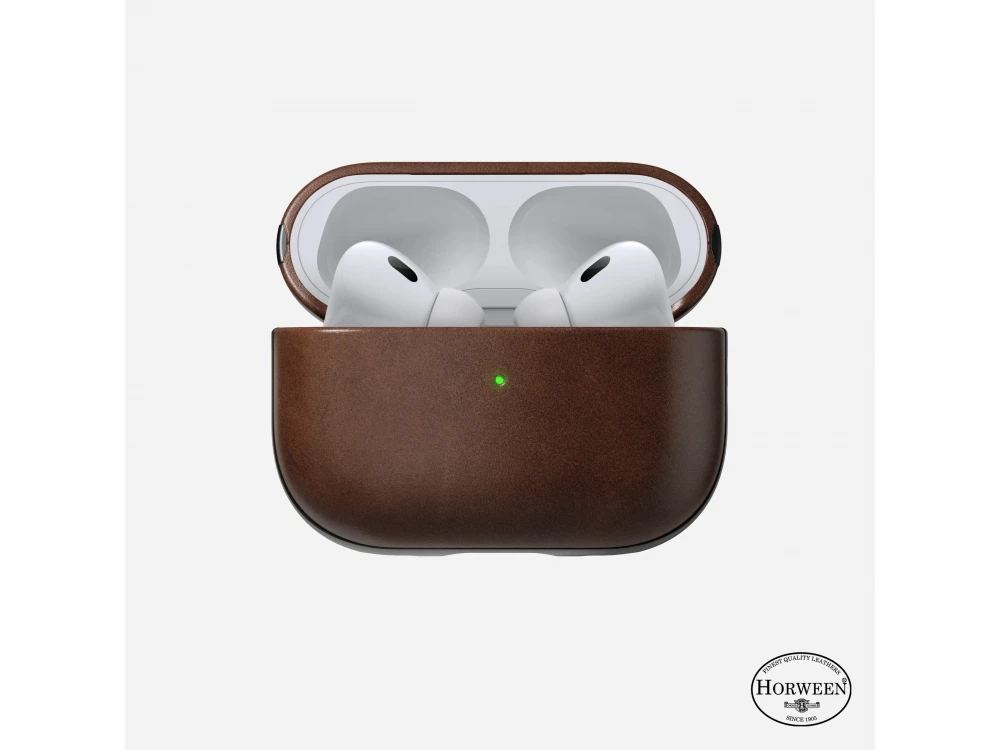 Nomad Modern Leather Case AirPods Pro 2, Θήκη Δερμάτινη Horween Leather from the USA, Rustic Brown 